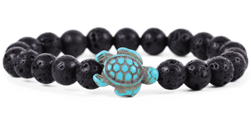 Fahlo Lava Stone Sea Turtle Bracelet