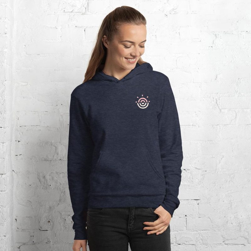 unisex pullover hoodie heather navy front 615dea647b829