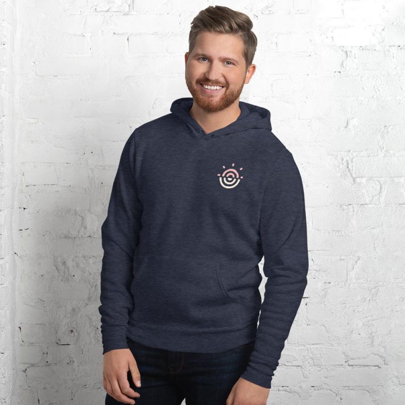 unisex pullover hoodie heather navy front 615dea647b9cd